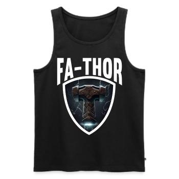 Papa Vathor Va Thor Fête des pères Fête des pères Cadeau de fête des pères - Débardeur bio Premium Homme - noir - Devant - Michal (187cm)