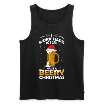 Haben Sie ein bieriges Weihnachtsfest - Männer Premium Bio Tank Top - Schwarz - Vorne - Michal (187cm)