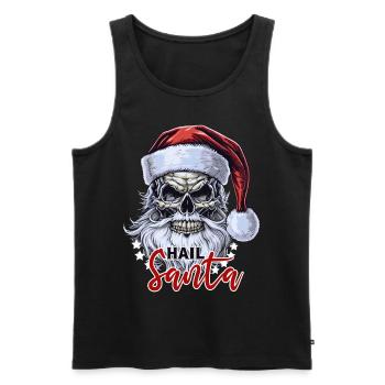 Funny Hail Santa Claus Skull Skeleton Antichrist C - Männer Premium Bio Tank Top - Schwarz - Vorne - AI Model Male 178 light (178cm)
