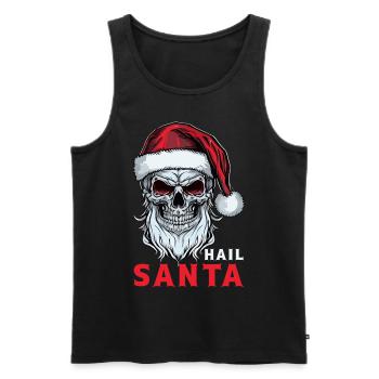 Hail Santa Claus Skull Skeleton Heavy Metal Christ - Men's Premium Organic Tank Top - black - Front - Michal (187cm)