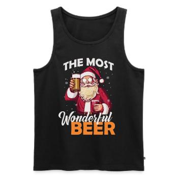 The Most Wonderful Beer Drunk Santa Claus Funny Ch - Männer Premium Bio Tank Top - Schwarz - Vorne - Michal (187cm)