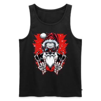 Rock n Roll Skeleton Santa Claus Funny Christmas - Männer Premium Bio Tank Top - Schwarz - Vorne - Michal (187cm)