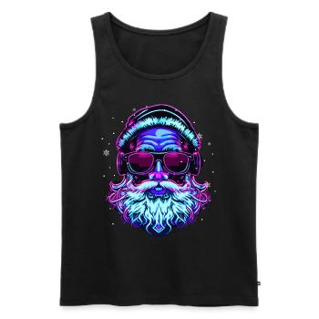 Vaporwave Père Noël Noël Esthétique Japonaise - Débardeur bio Premium Homme - noir - Devant - Michal (187cm)