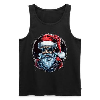 Old Rocker Santa Claus Rock n Roll Metal Christmas - Männer Premium Bio Tank Top - Schwarz - Vorne - Michal (187cm)