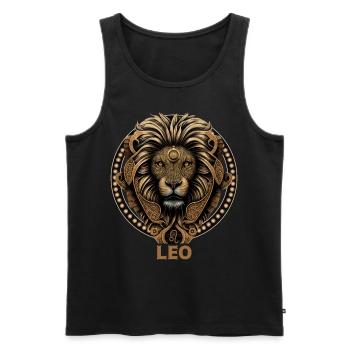 Leo Zodiac Astrology Symbol Lion Constellation - Men's Premium Organic Tank Top - black - Front - AI Model Male 178 light (178cm)