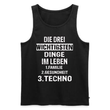 Techno - Männer Premium Bio Tank Top - Schwarz - Vorne - Michal (187cm)