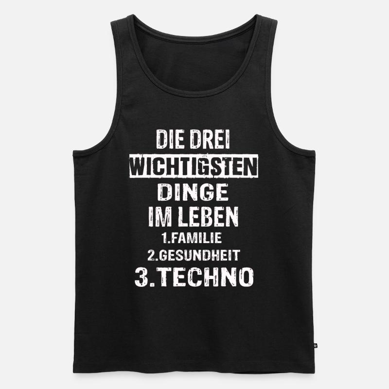 Techno - Männer Premium Bio Tank Top - Schwarz