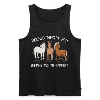 Pony Freude Pferde bringen mir - Männer Premium Bio Tank Top - Schwarz - Vorne - Michal (187cm)