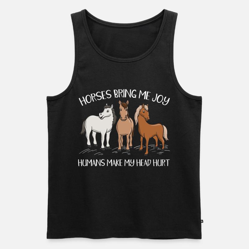 Pony Freude Pferde bringen mir - Männer Premium Bio Tank Top - Schwarz