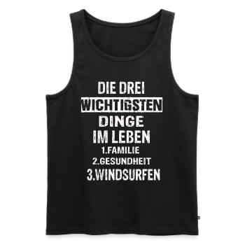 Windsurfen - Männer Premium Bio Tank Top - Schwarz - Vorne - AI Model Male 178 light (178cm)