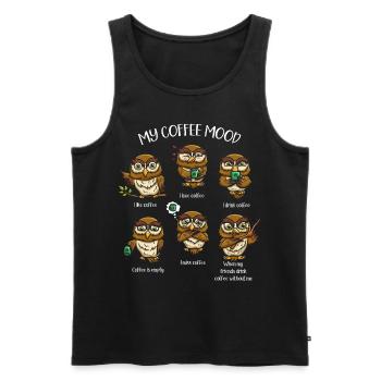 Night bird my caffeinated - Men's Premium Organic Tank Top - black - Front - Michal (187cm)