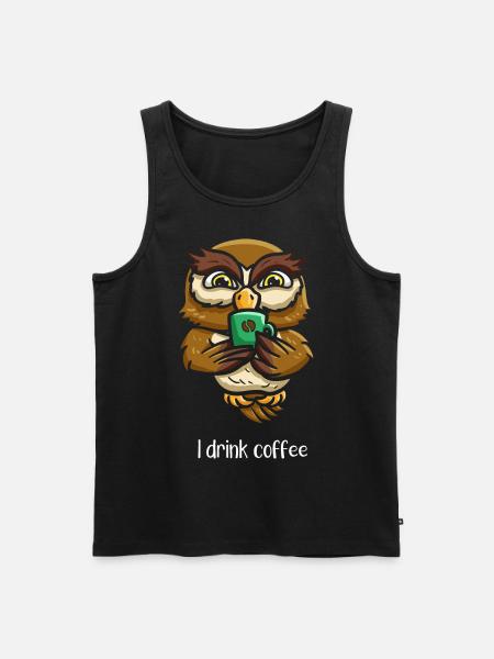 coffee brewed nocturnal bird - Men's Premium Organic Tank Top - black