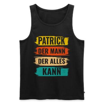 Patrick Der Mann Der Alles Kann Vorname Patrick - Männer Premium Bio Tank Top - Schwarz - Vorne - Michal (187cm)