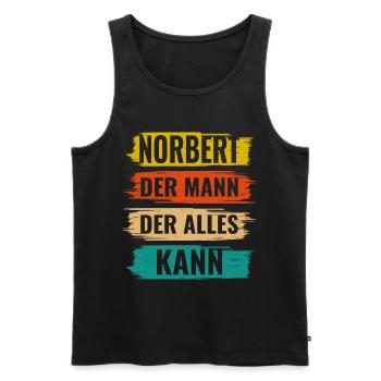 Norbert Der Mann Der Alles Kann Vorname Norbert - Männer Premium Bio Tank Top - Schwarz - Vorne - Michal (187cm)