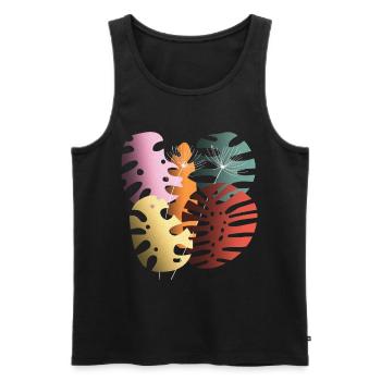 Monstera Leaves Boho Design Boho Monstera - Men's Premium Organic Tank Top - black - Front - AI Model Male 178 light (178cm)