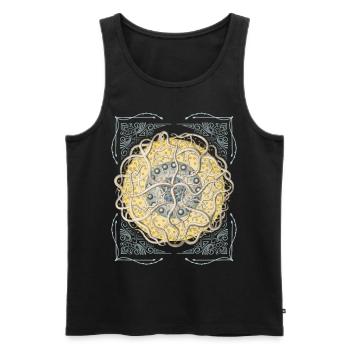 Étoile de mer botanique vintage, étoile de mer mandala - Débardeur bio Premium Homme - noir - Devant - AI Model Male 178 light (178cm)