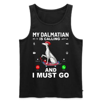 My Dalmatian is calling and I must go - Männer Premium Bio Tank Top - Schwarz - Vorne - Michal (187cm)