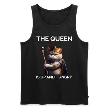 Die Königin ist eine hungrige königliche Katze - Männer Premium Bio Tank Top - Schwarz - Vorne - AI Model Male 178 light (178cm)