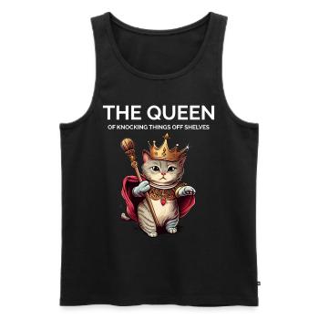 The Queen Nocking Things Royal Kawaii Kitten Cat - Men's Premium Organic Tank Top - black - Front - Michal (187cm)