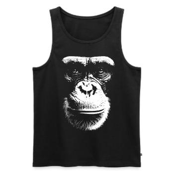 Funny Monkey T-Shirt - Débardeur bio Premium Homme - noir - Devant - AI Model Male 178 light (178cm)