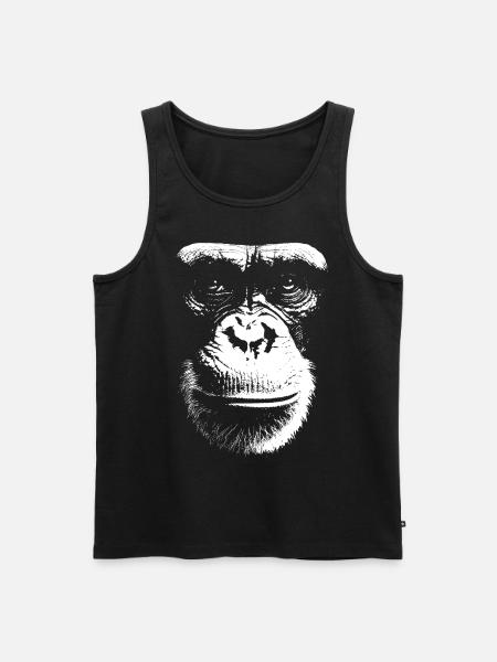 Funny Monkey T-Shirt - Men's Premium Organic Tank Top - black