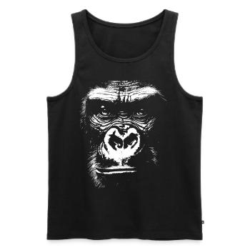 Funny Monkey T-Shirt - Men's Premium Organic Tank Top - black - Front - AI Model Male 178 light (178cm)