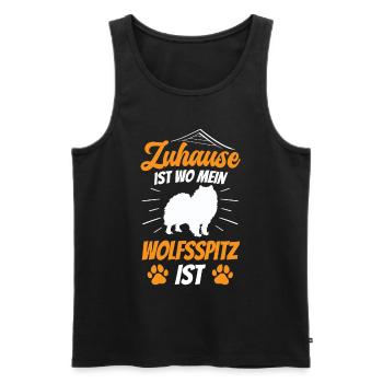 Wolfsspitz ist mein Zuhause Deutscher Keeshond - Männer Premium Bio Tank Top - Schwarz - Vorne - Michal (187cm)