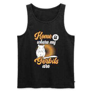 Gerbil is my home Rodent Gerbil - Men's Premium Organic Tank Top - black - Front - Michal (187cm)