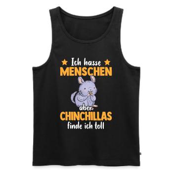 Chinchilla finde ich toll Nagetier Wollmaus - Männer Premium Bio Tank Top - Schwarz - Vorne - Michal (187cm)
