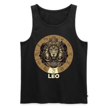 Lion Head Zodiac Leo Astrology Lion Horoscope Star - Men's Premium Organic Tank Top - black - Front - Michal (187cm)