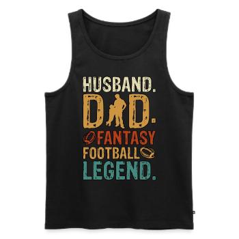 Husband Dad Fantasy Father's Day Fantasy Football - Men's Premium Organic Tank Top - black - Front - AI Model Male 178 light (178cm)