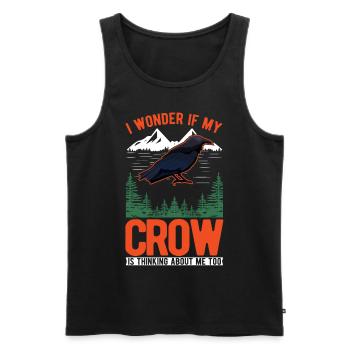 Crow Crow Crow Raven - Men's Premium Organic Tank Top - black - Front - AI Model Male 178 light (178cm)