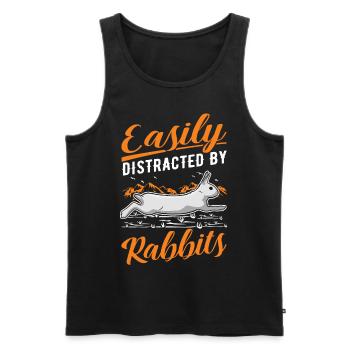 Facilement distrait par Rabbits Rabbit Rabbit - Débardeur bio Premium Homme - noir - Devant - Michal (187cm)