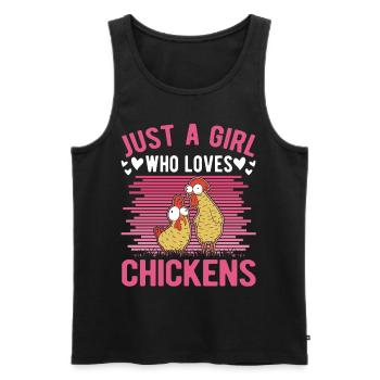 Chicken Girl Farmer Chicken Farmer - Men's Premium Organic Tank Top - black - Front - Michal (187cm)