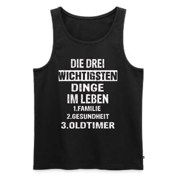 Oldtimer - Männer Premium Bio Tank Top - Schwarz - Vorne - AI Model Male 178 light (178cm)