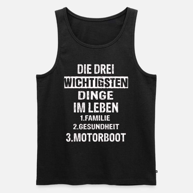 Motorboot - Männer Premium Bio Tank Top - Schwarz
