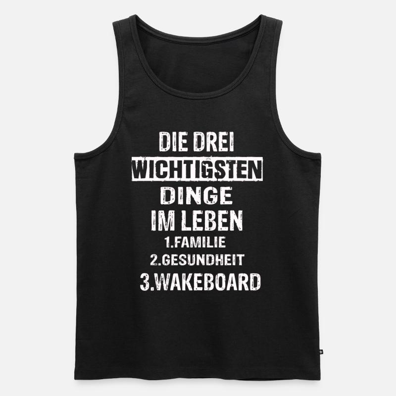 Wakeboard - Männer Premium Bio Tank Top - Schwarz