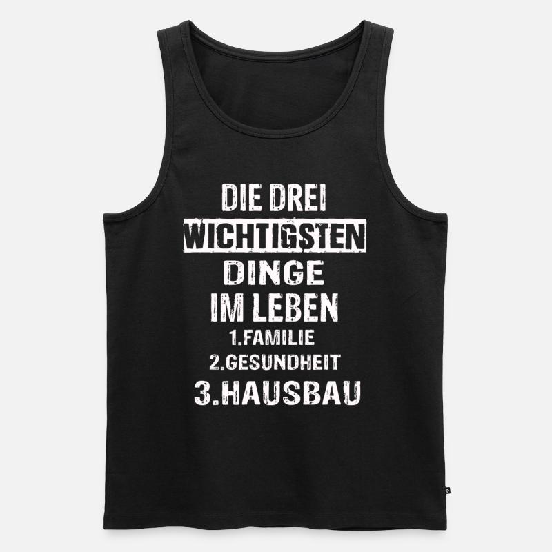 Hausbau - Männer Premium Bio Tank Top - Schwarz