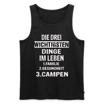 Campen - Männer Premium Bio Tank Top - Schwarz - Vorne - Michal (187cm)