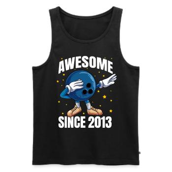 Awesome Since 2013 - 10th Bowling Birthday - Men's Premium Organic Tank Top - black - Front - Michal (187cm)