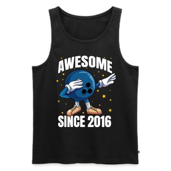 Awesome Since 2016 - 7th Bowling Birthday - Men's Premium Organic Tank Top - black - Front - Michal (187cm)