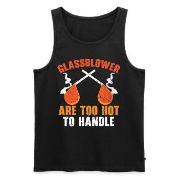 Glassblowers are too hot to handle glass blowing - Men's Premium Organic Tank Top - black - Front - Michal (187cm)