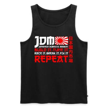 JDM Marché intérieur japonais Automobile - Débardeur bio Premium Homme - noir - Devant - Michal (187cm)