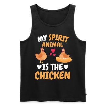 Mon animal spirituel Fermier Cadeau Animal Poulet - Débardeur bio Premium Homme - noir - Devant - Michal (187cm)