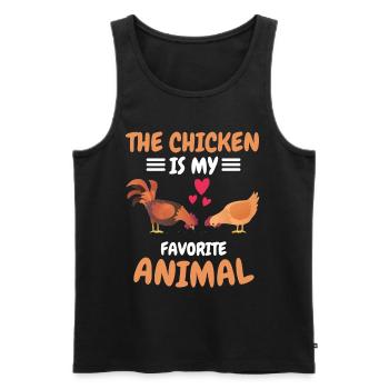 Poulet cadeau drôle d’animal animal préféré - Débardeur bio Premium Homme - noir - Devant - Michal (187cm)
