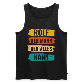 Rolf Der Mann Der Alles Kann Vorname Rolf - Männer Premium Bio Tank Top - Schwarz - Vorne - AI Model Male 178 light (178cm)