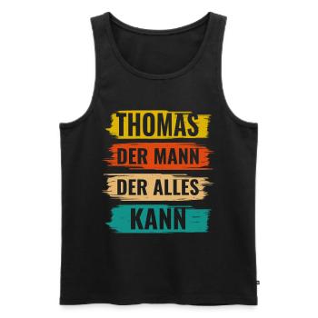 Thomas Der Mann Der Alles Kann Vorname Thomas - Männer Premium Bio Tank Top - Schwarz - Vorne - AI Model Male 178 light (178cm)
