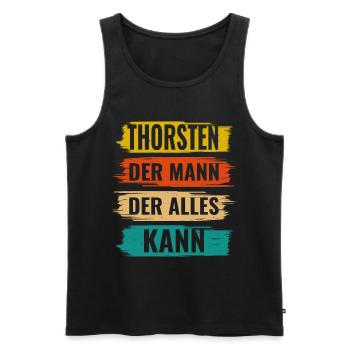 Thorsten Der Mann Der Alles Kann Vorname Thorsten - Männer Premium Bio Tank Top - Schwarz - Vorne - Michal (187cm)