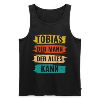 Tobias Der Mann Der Alles Kann Vorname Tobias - Männer Premium Bio Tank Top - Schwarz - Vorne - Michal (187cm)