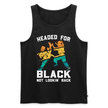 Karate Prinzessin Mädchen Schwarzer Gürtel - Männer Premium Bio Tank Top - Schwarz - Vorne - Michal (187cm)